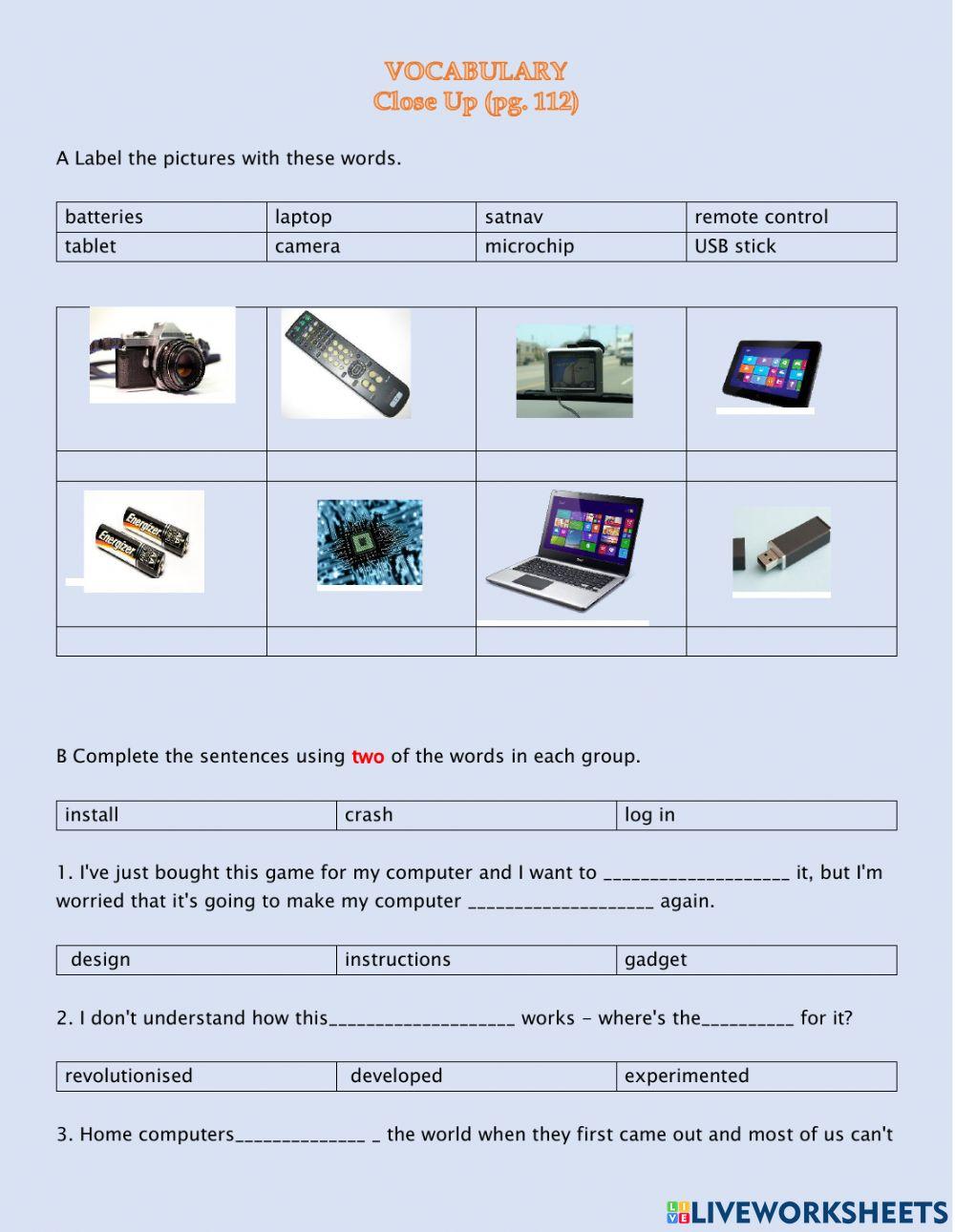Vocabulary - Pg. 112