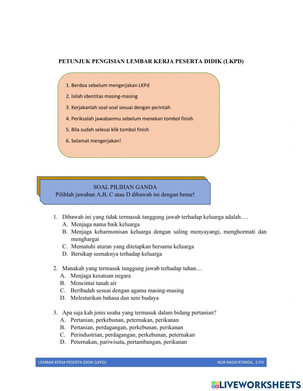 Lkpd TEMATIK Tema 2 Subtema 1 Pembelajaran 3 & 4 Kelas 5