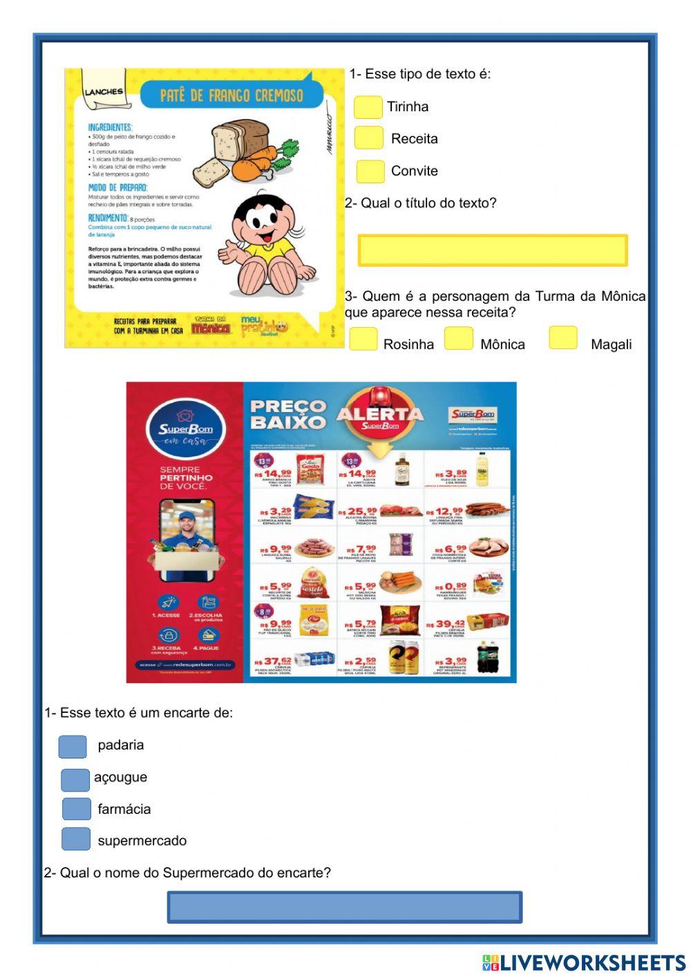 Interpretação de diferentes textos