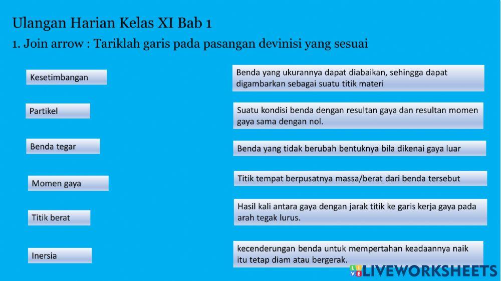 Ulangan harian 1 kelas XI
