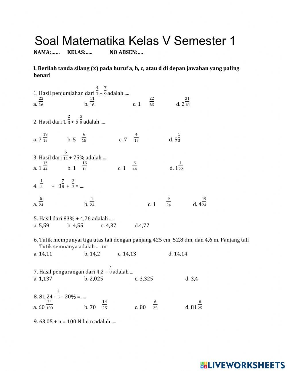 Latihan MATEMATIKA