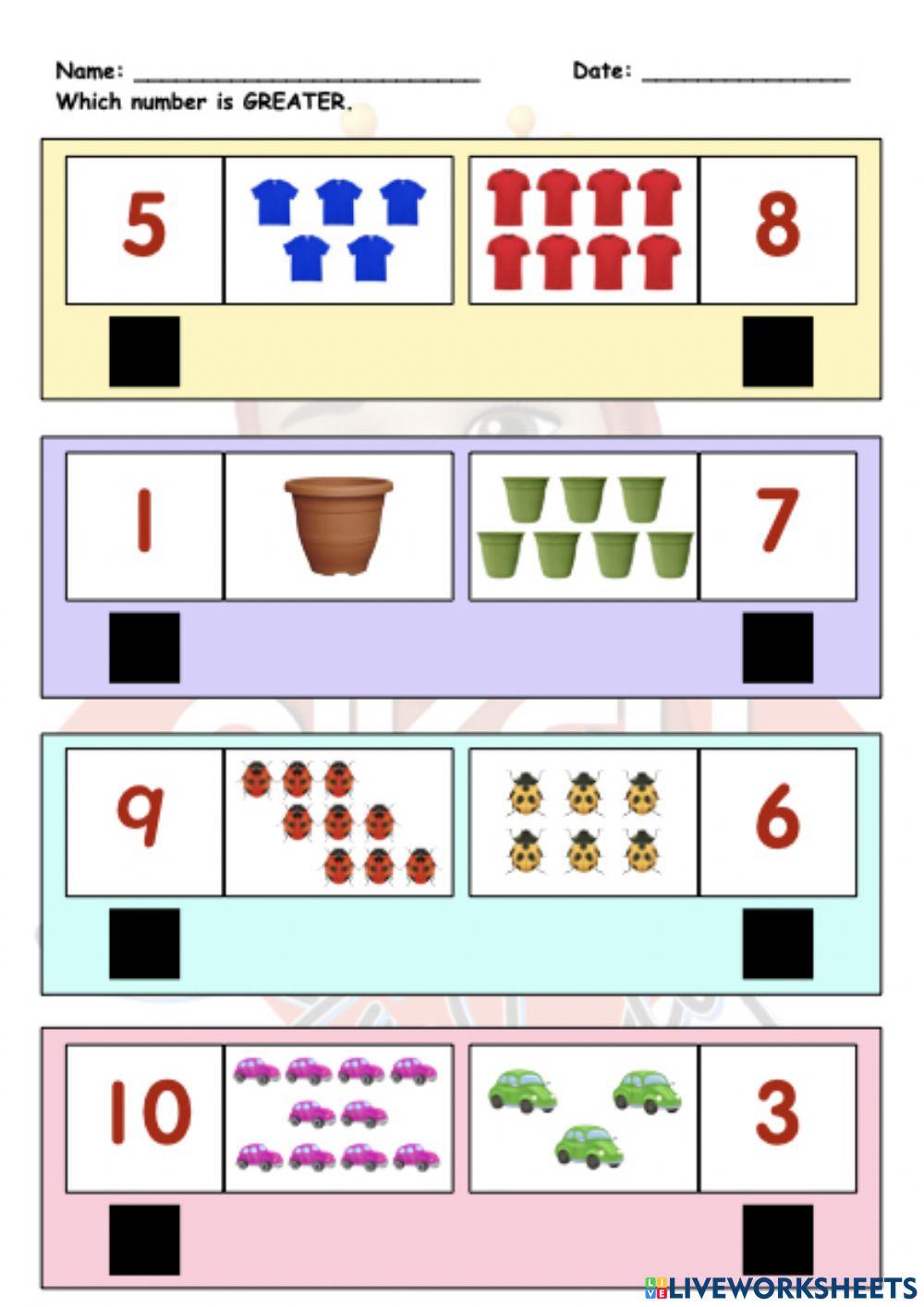 Count : Which number is GREATER?