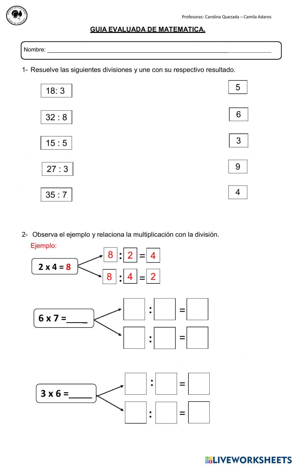 CONTROL DE MATEMATICA