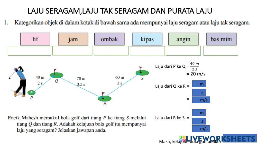 Laju seragam,tak seragam dan laju purata
