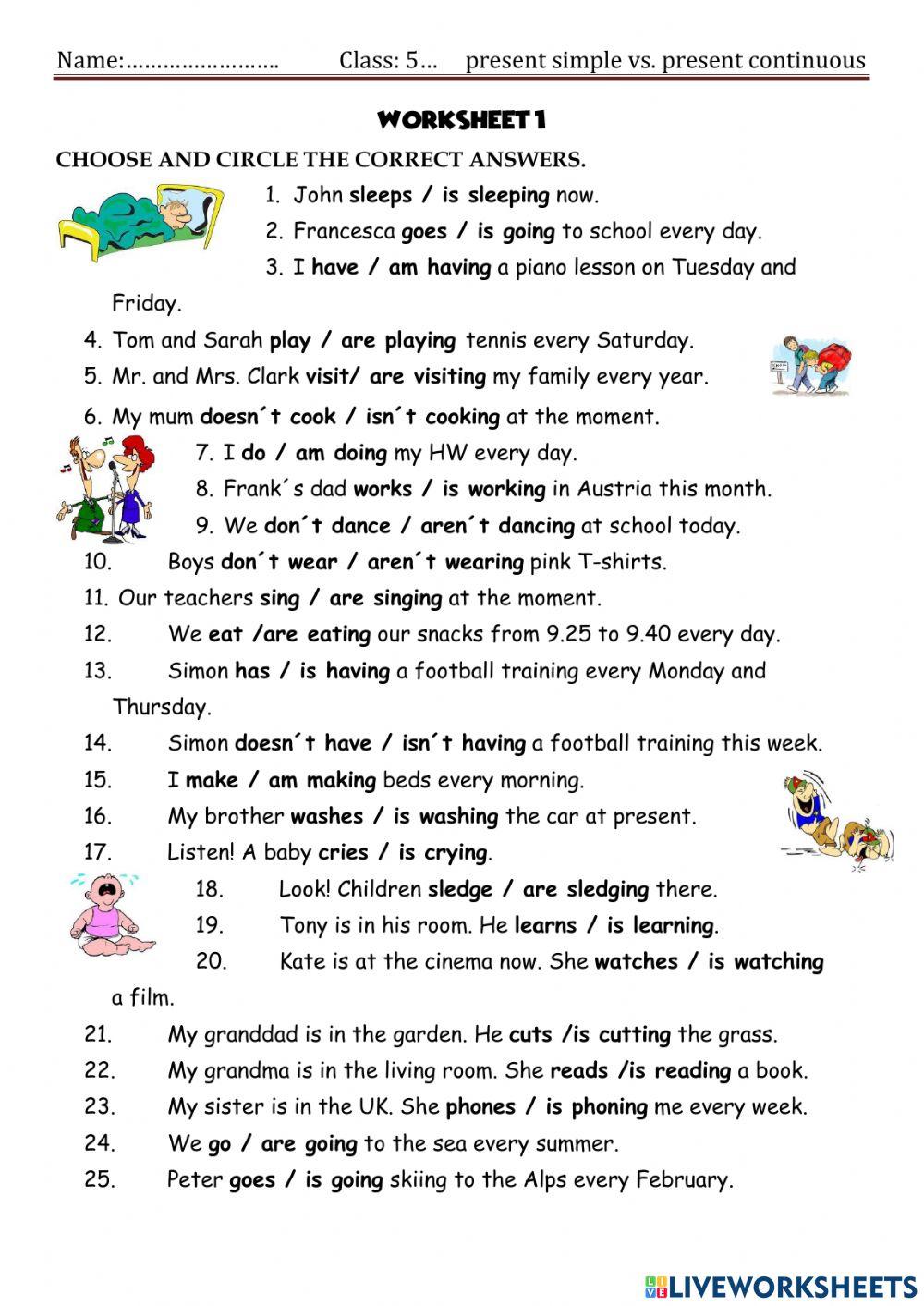 Present simple vs. Present continuous