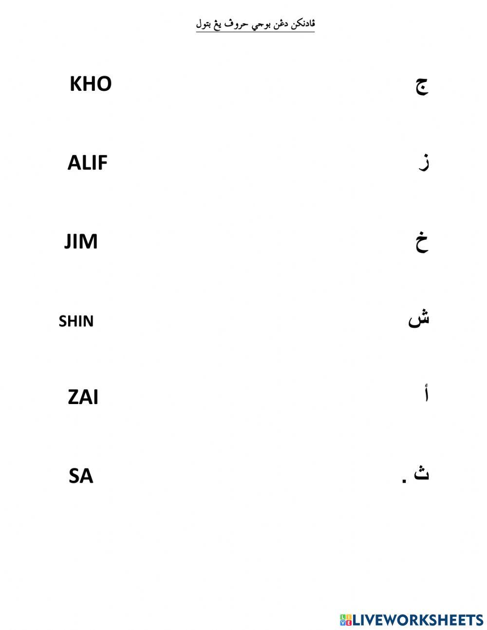 huruf tunggal dan suku kata