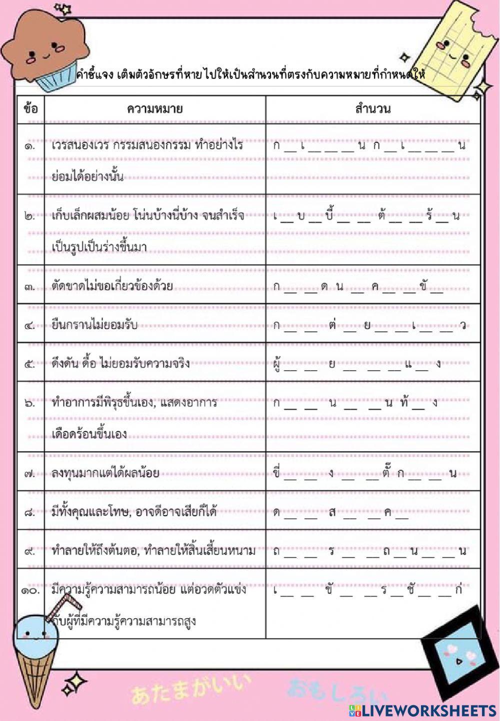 สำนวน สุภาษิต คำพังเพย
