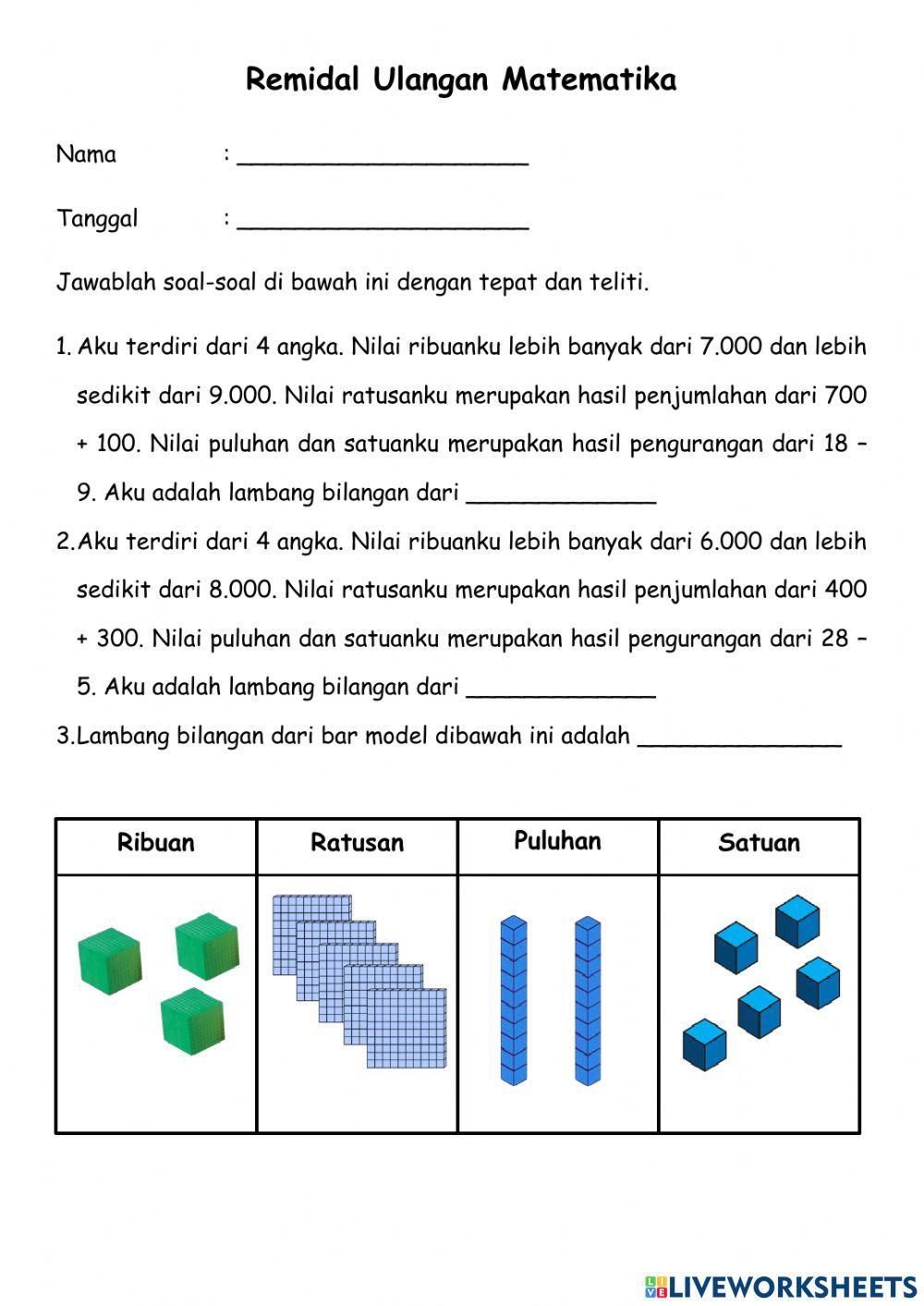 Remidial Soal Ulangan Matematika