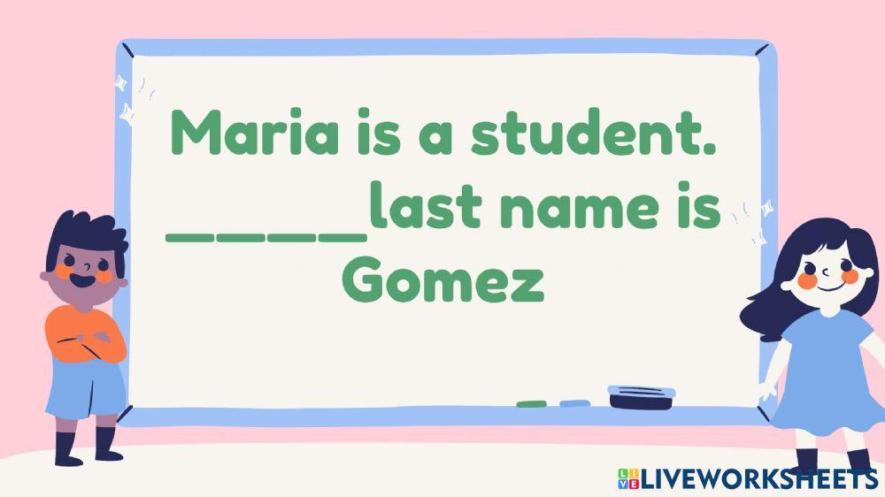 Possessive adjectives