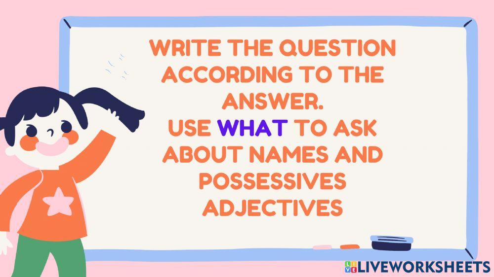 Possessive adjectives