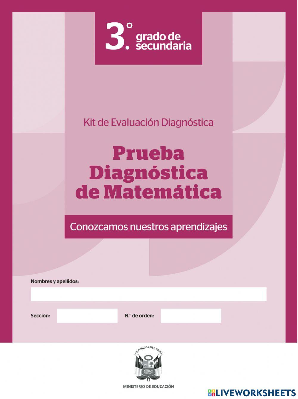 Evaluación diagnóstica 3ro de de secundaria parte 1