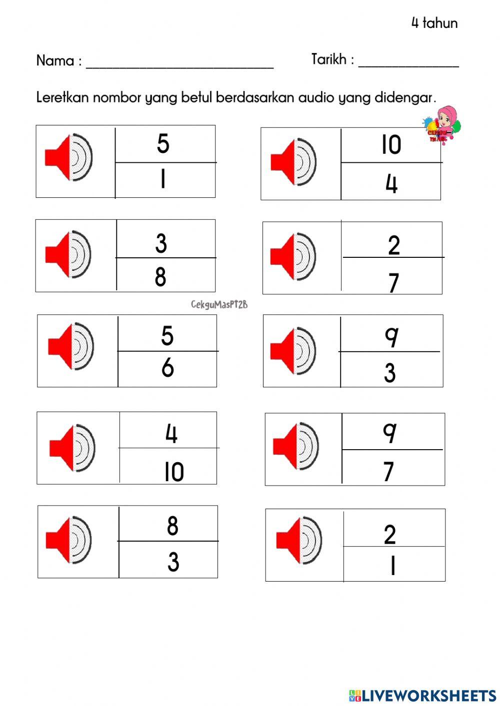 Pilih jawapan yang betul berdasarkan audio yang didengar
