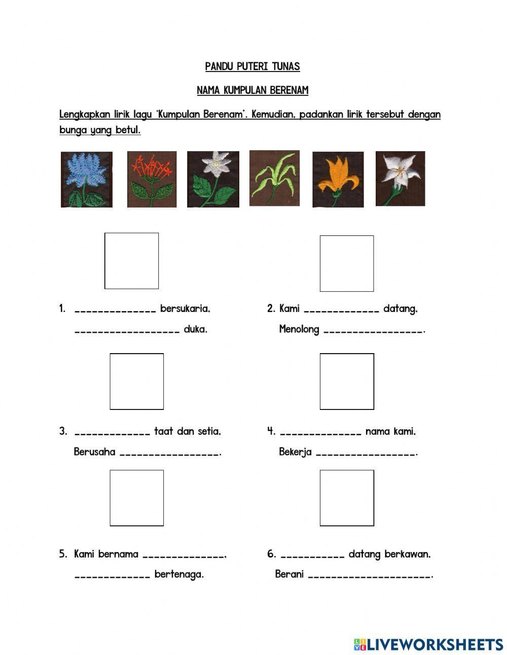 Pandu Puteri Tunas:Kumpulan Berenam