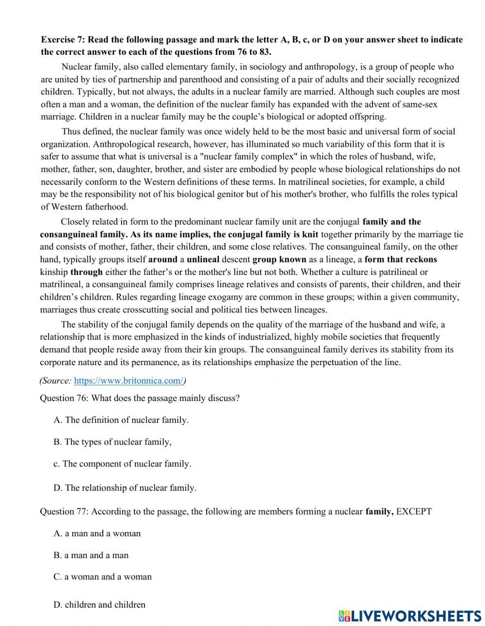 Reading comprehenshion