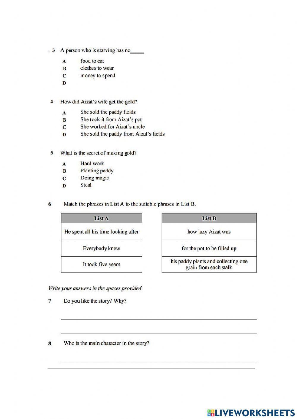 Reading Comprehension