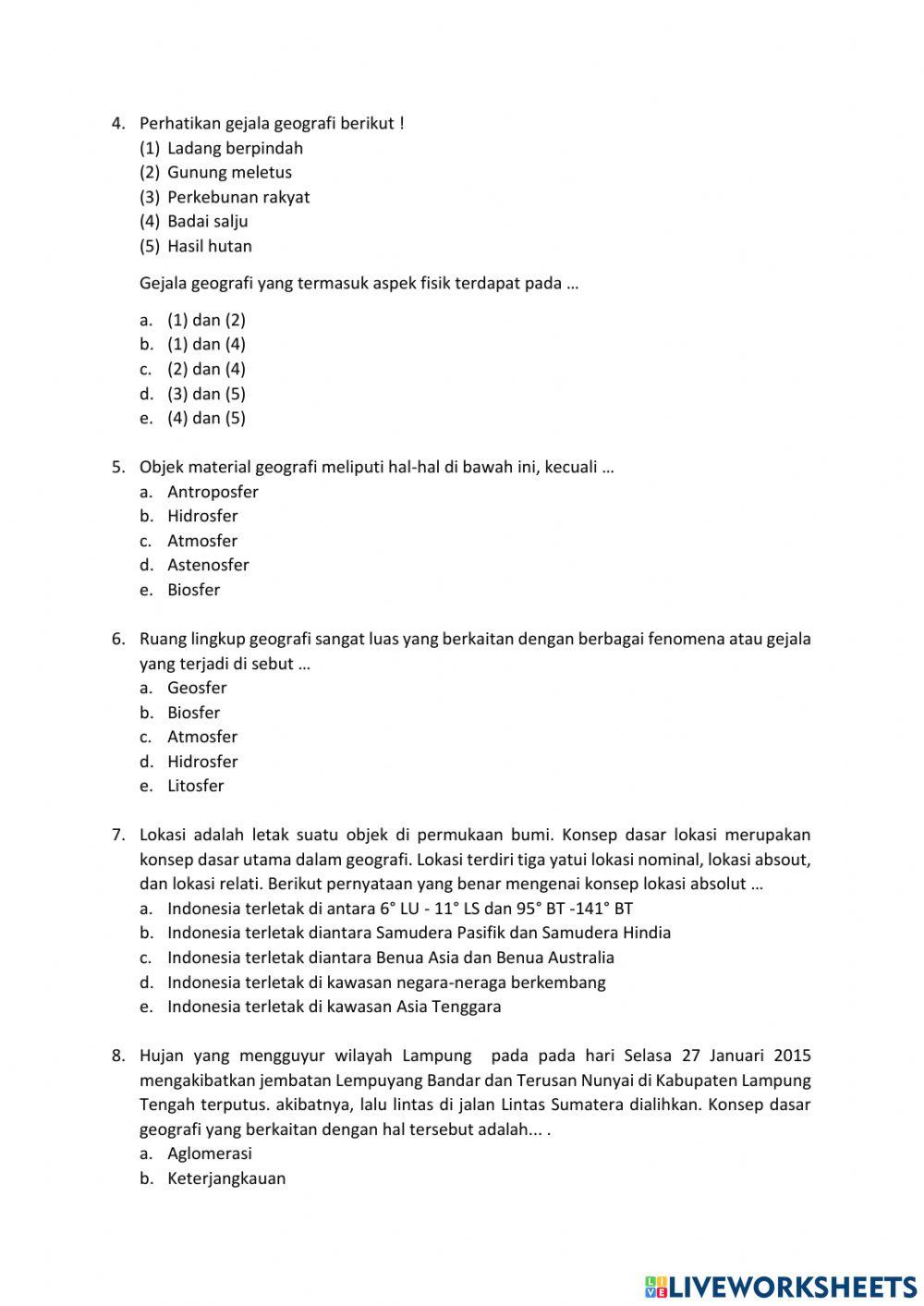 Tugas 1 - Pengetahuan Dasar Geografi