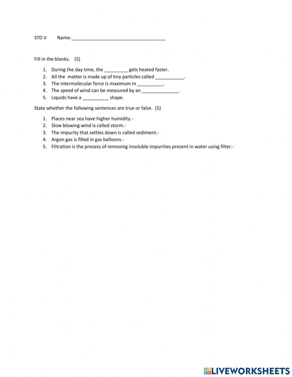 Solids Liquids and Gases