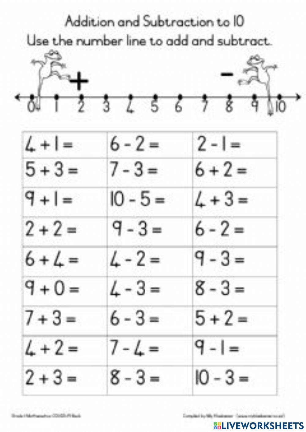 Add And Subtract The Numbers Worksheet Live Worksheets inicio-eldi-2024