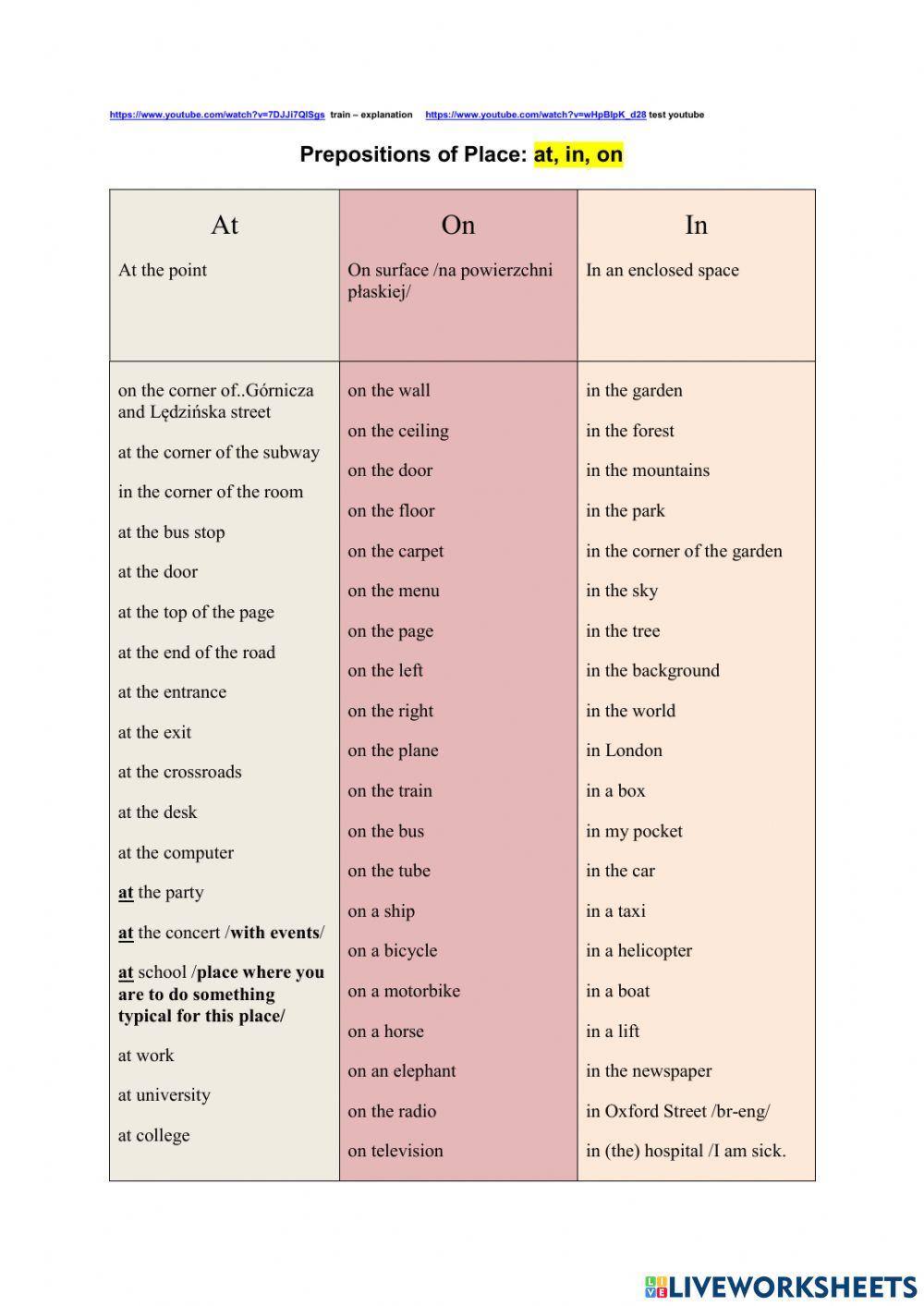 L114PREPOSITION of PLACE