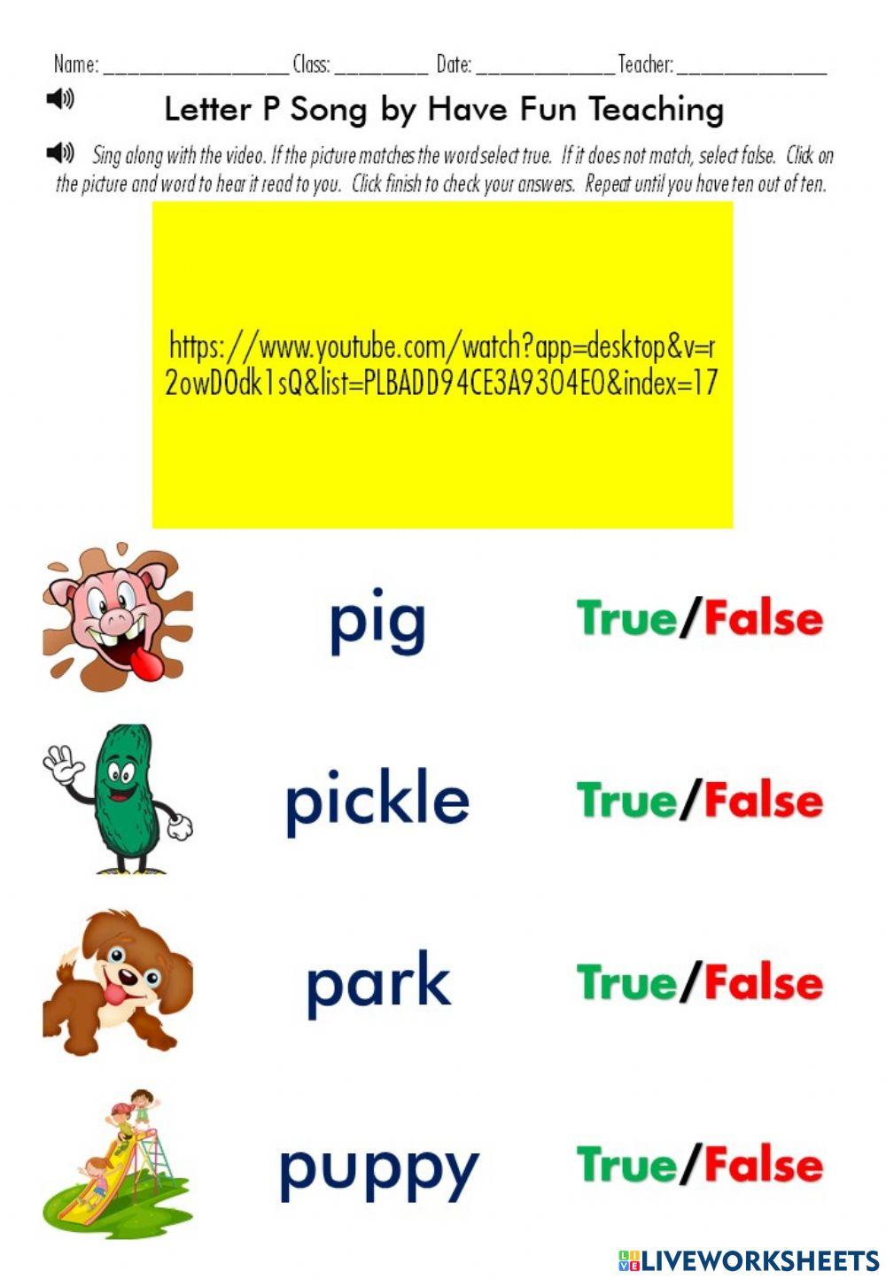 Letter P Song by Have Fun Teaching