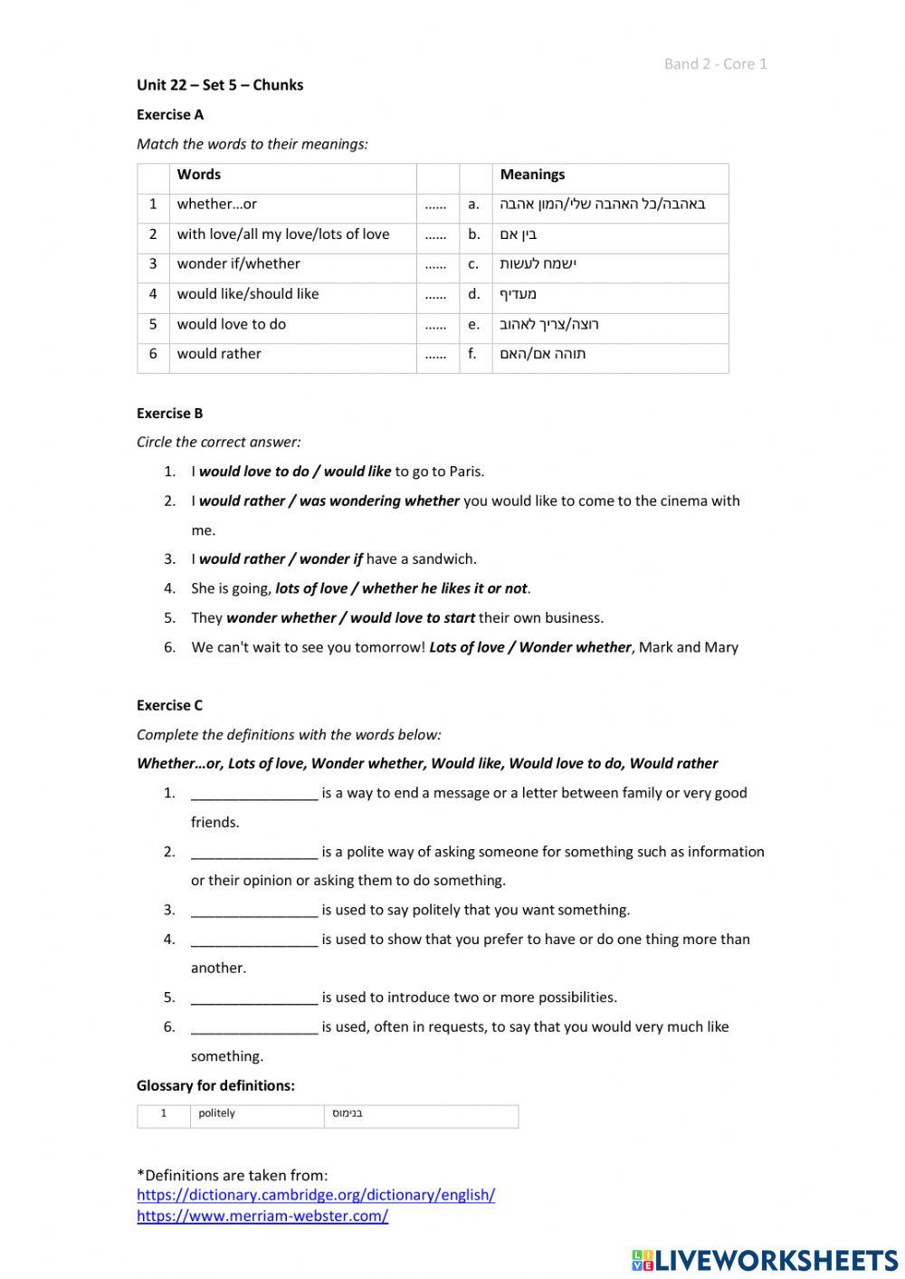 Band 2 (Core 1) - Unit 22 - Set 5