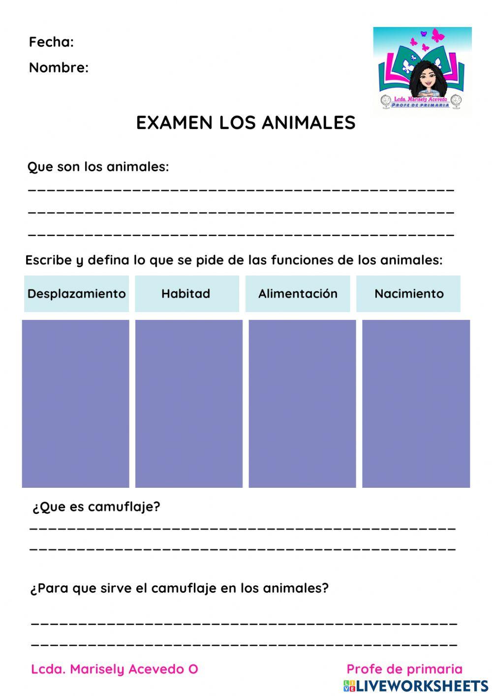 Los animales y sus funciones