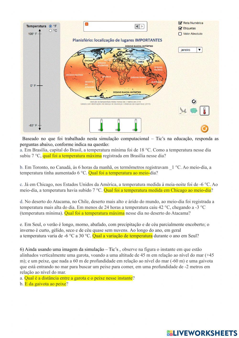 Operações e representação dos números inteiros