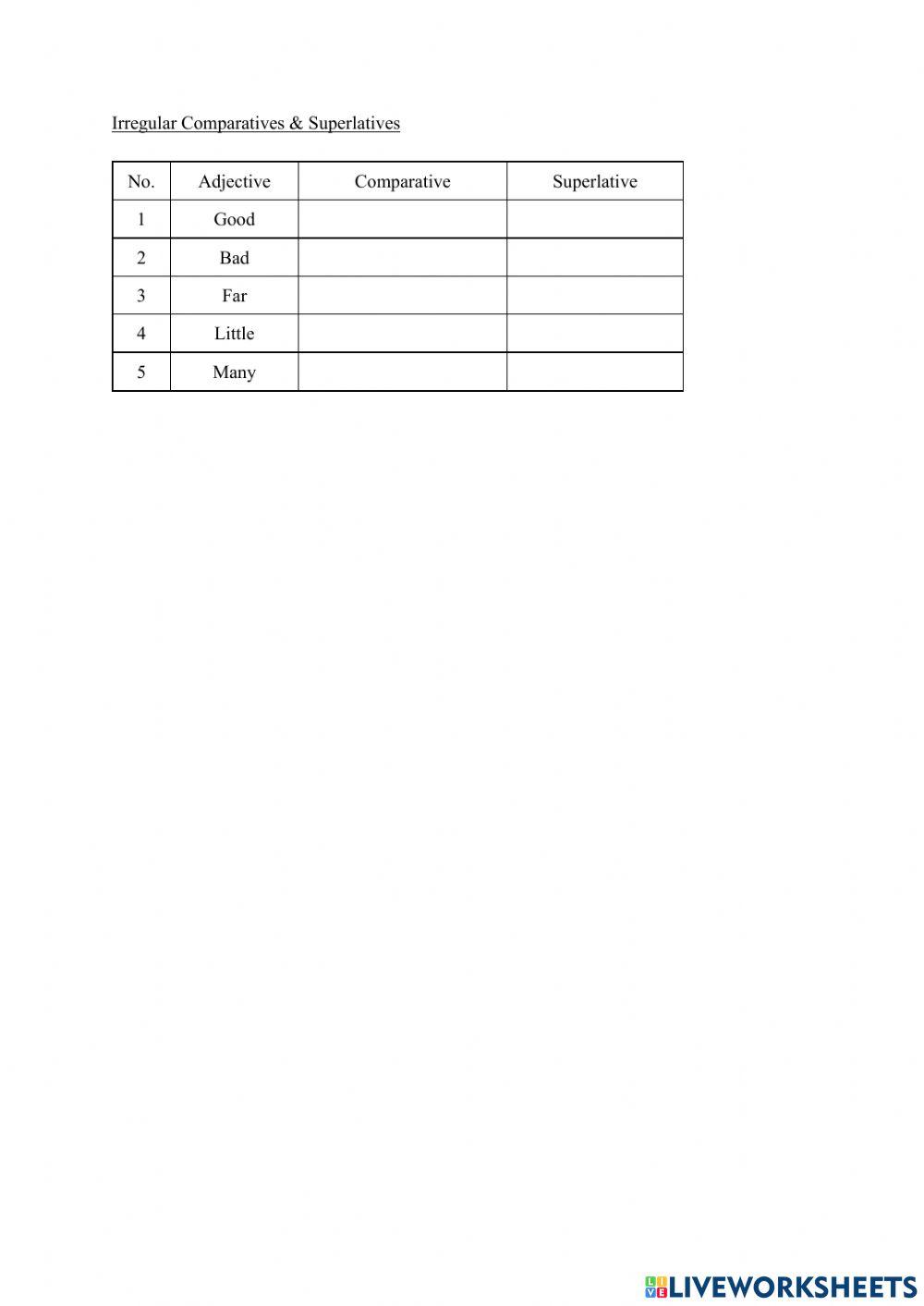 Comparative & Superlative Adjectives