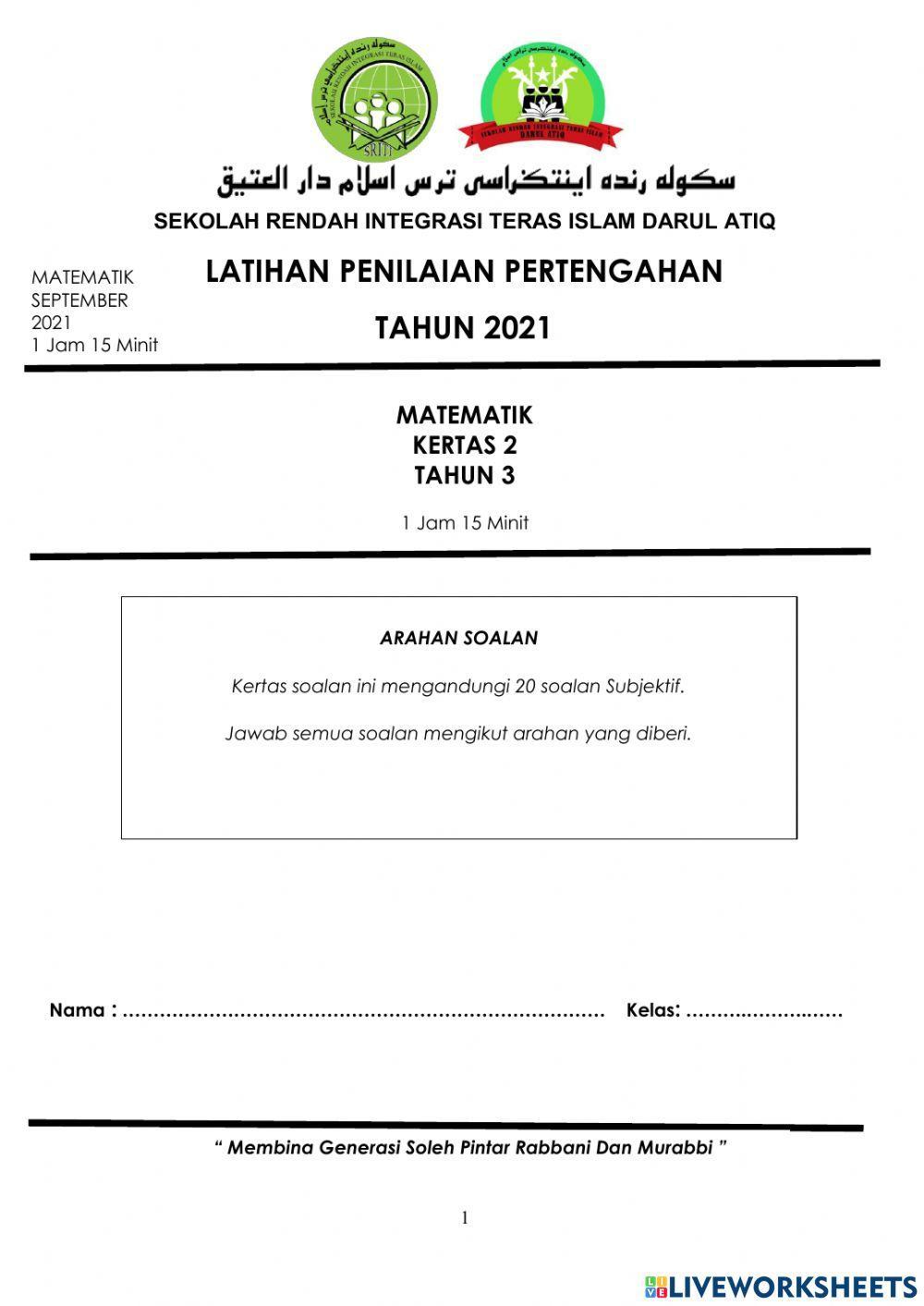 Matematik tahun 3 k2