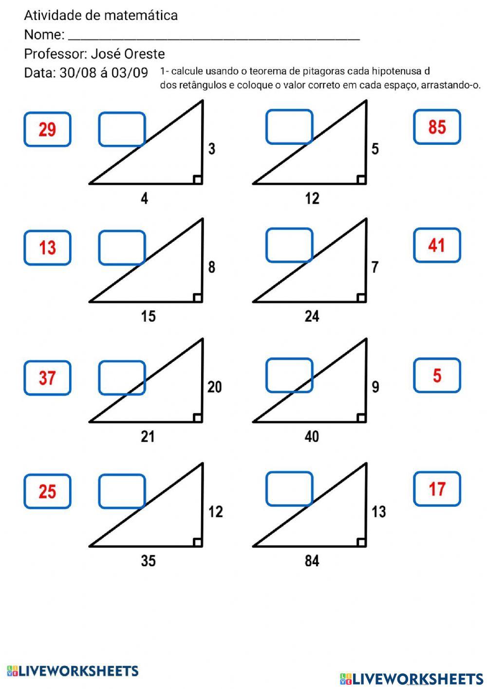 Teorema de pitágoras