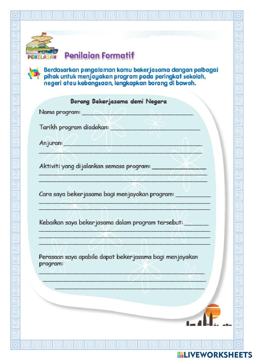 Borang Bekerjasama Demi Negara