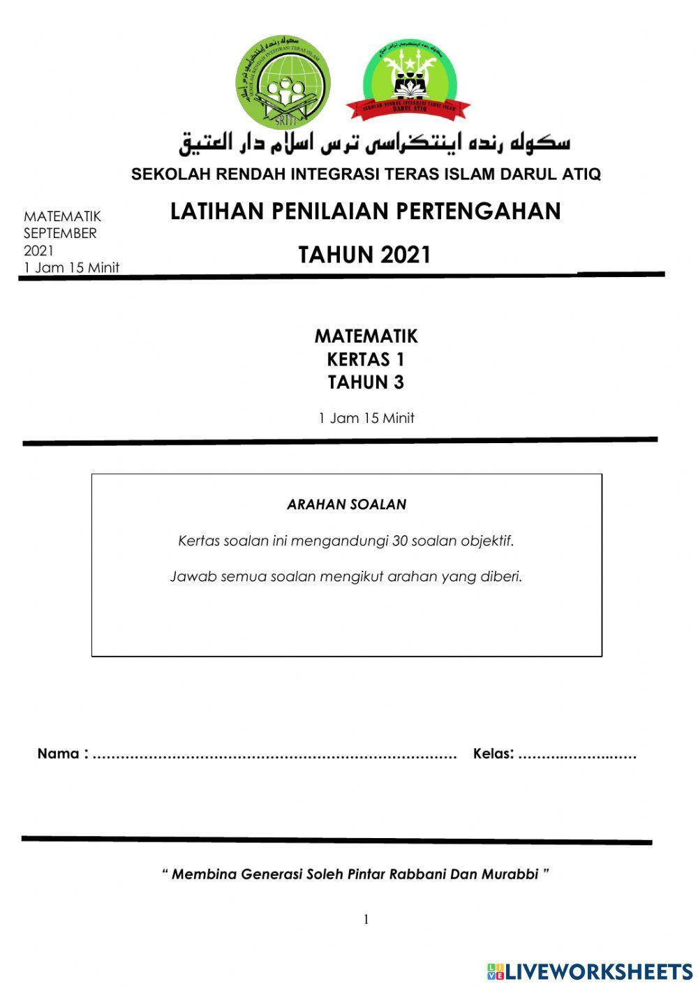 Matematik tahun 3 k1