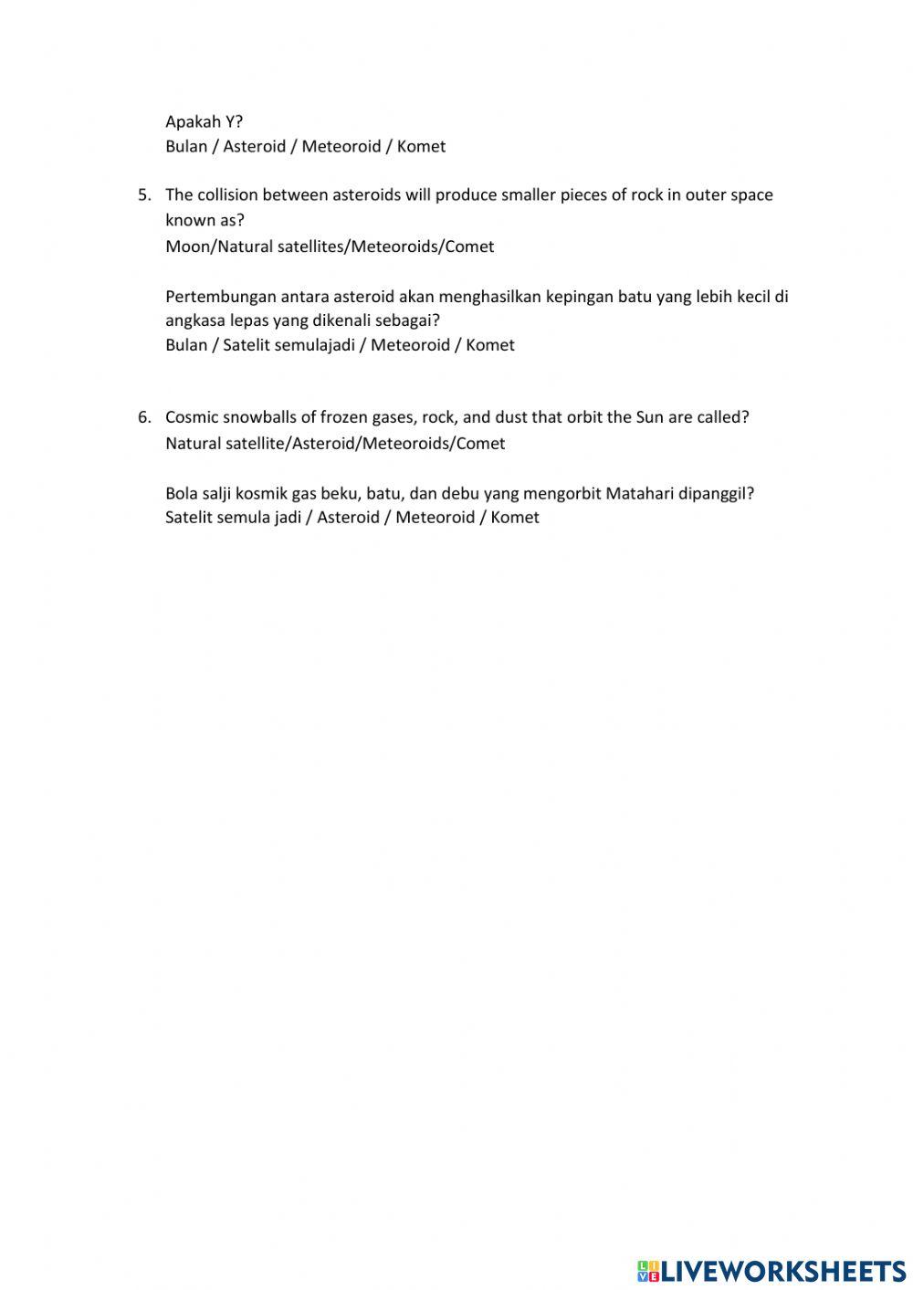 Science year 3 (solar system) 1