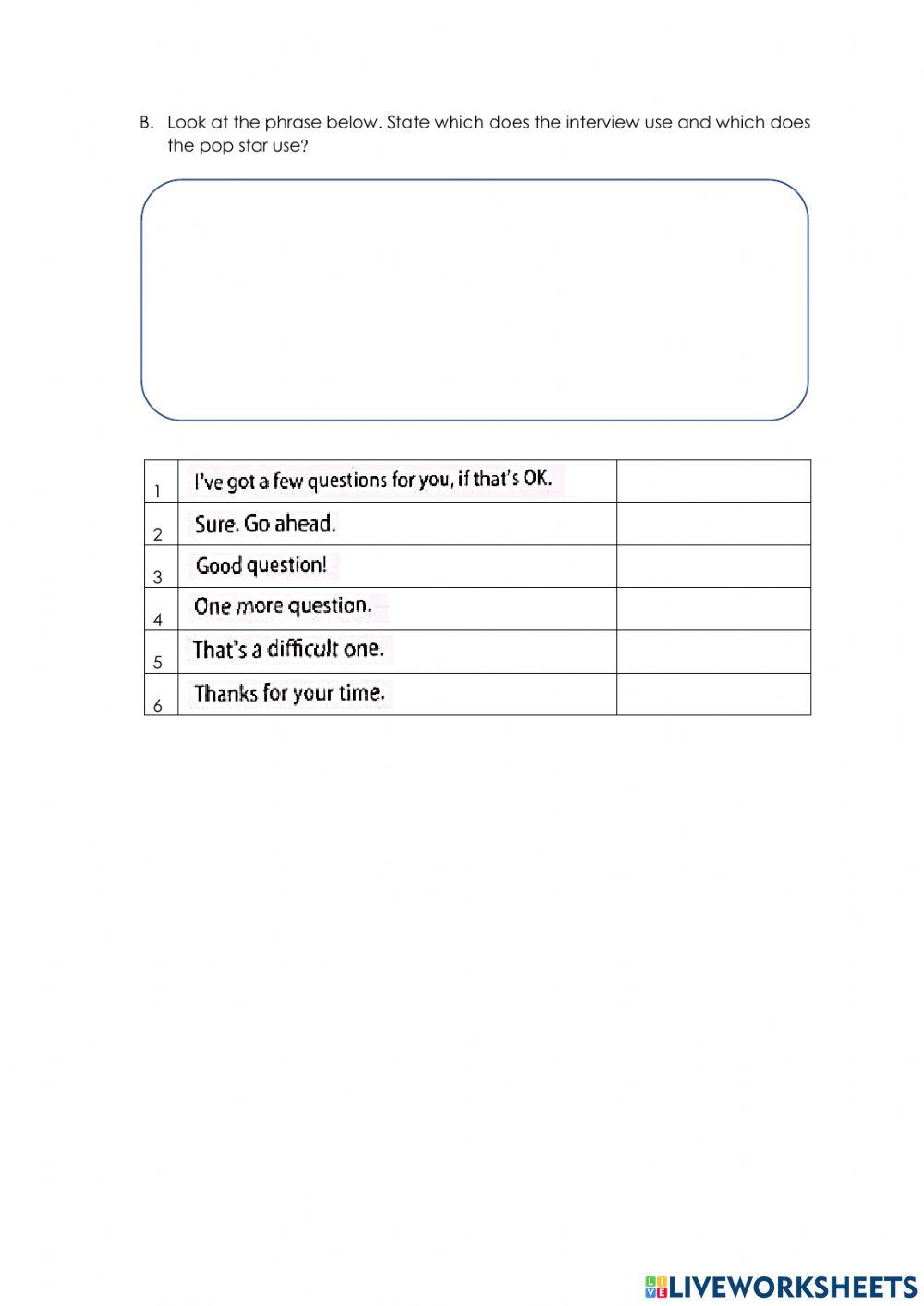 An Interview Famous people