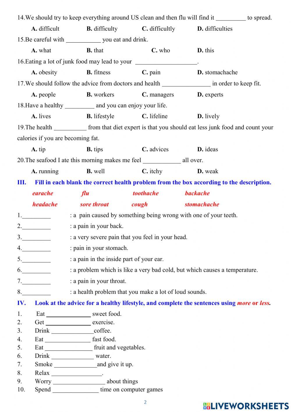 E7- unit 2 - TEST 2 A