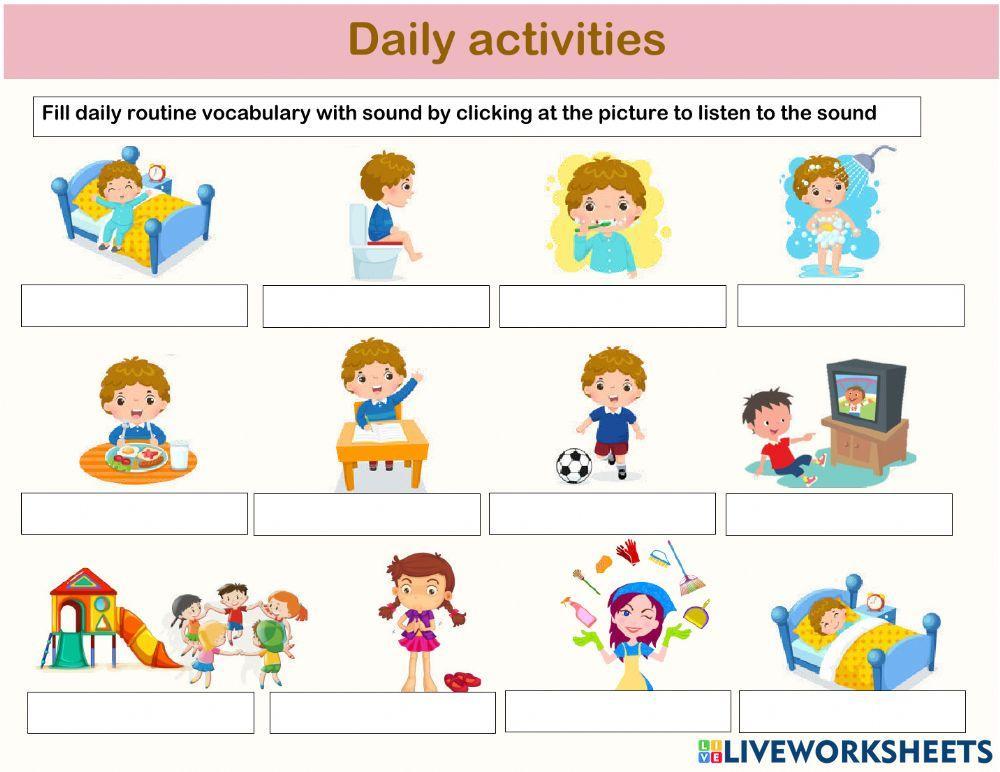 Daily routine - EBOOK worksheet | Live Worksheets