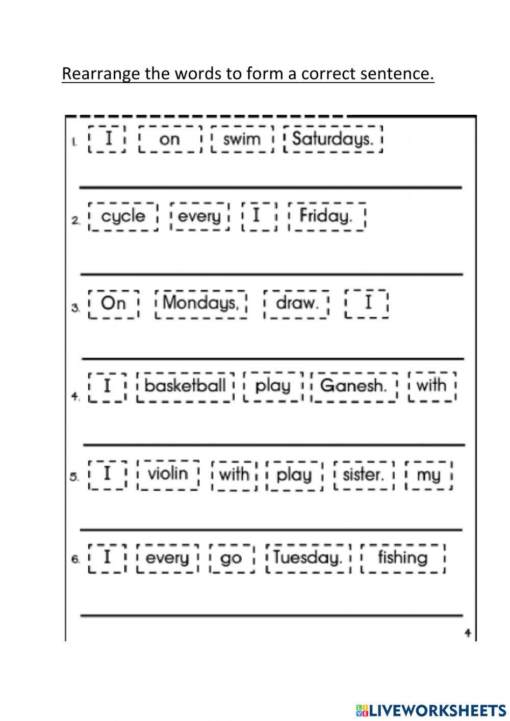Sentences construction