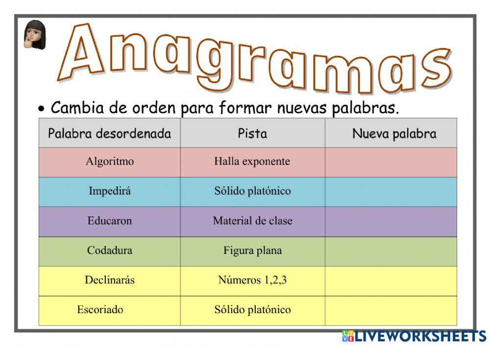 Anagramas matemáticas