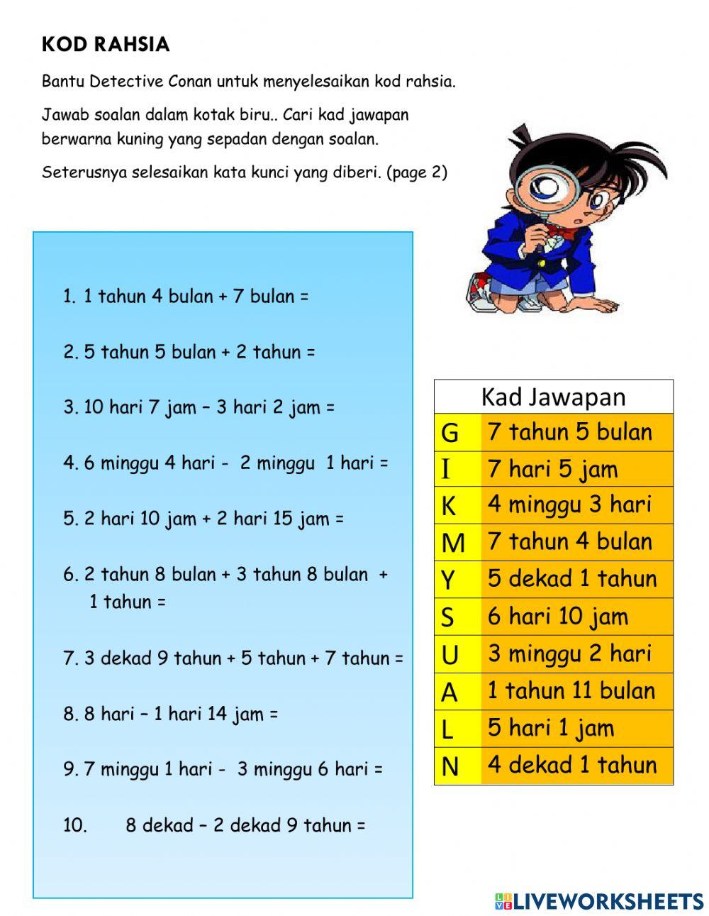 Tambah dan tolak masa