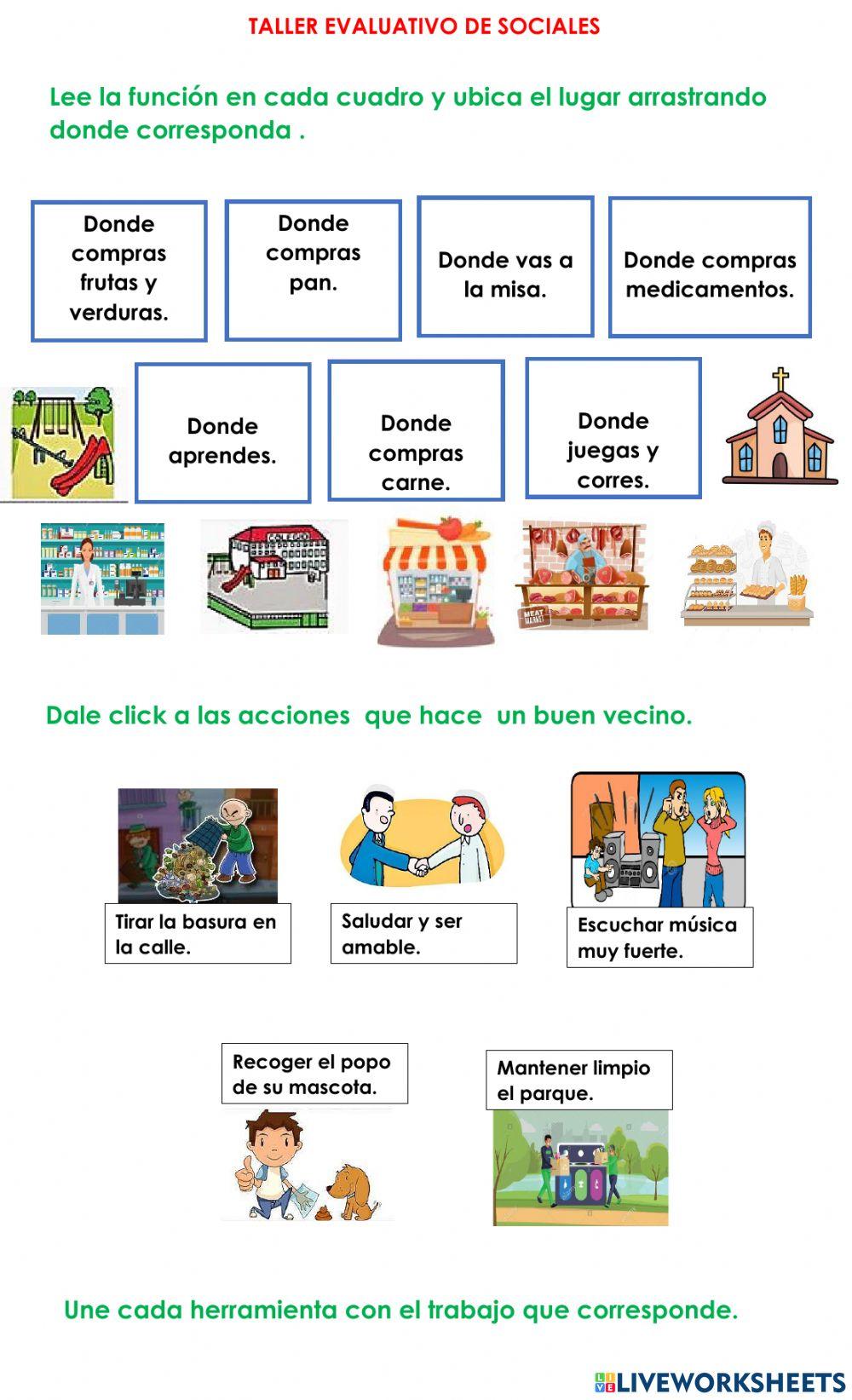 Taller evaluativo de sociales