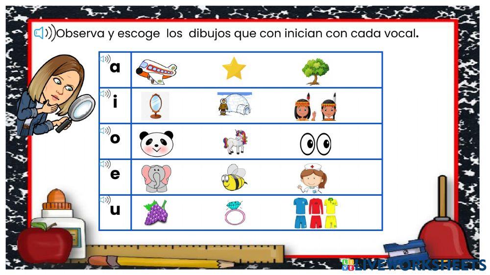 Juguemos con las vocales