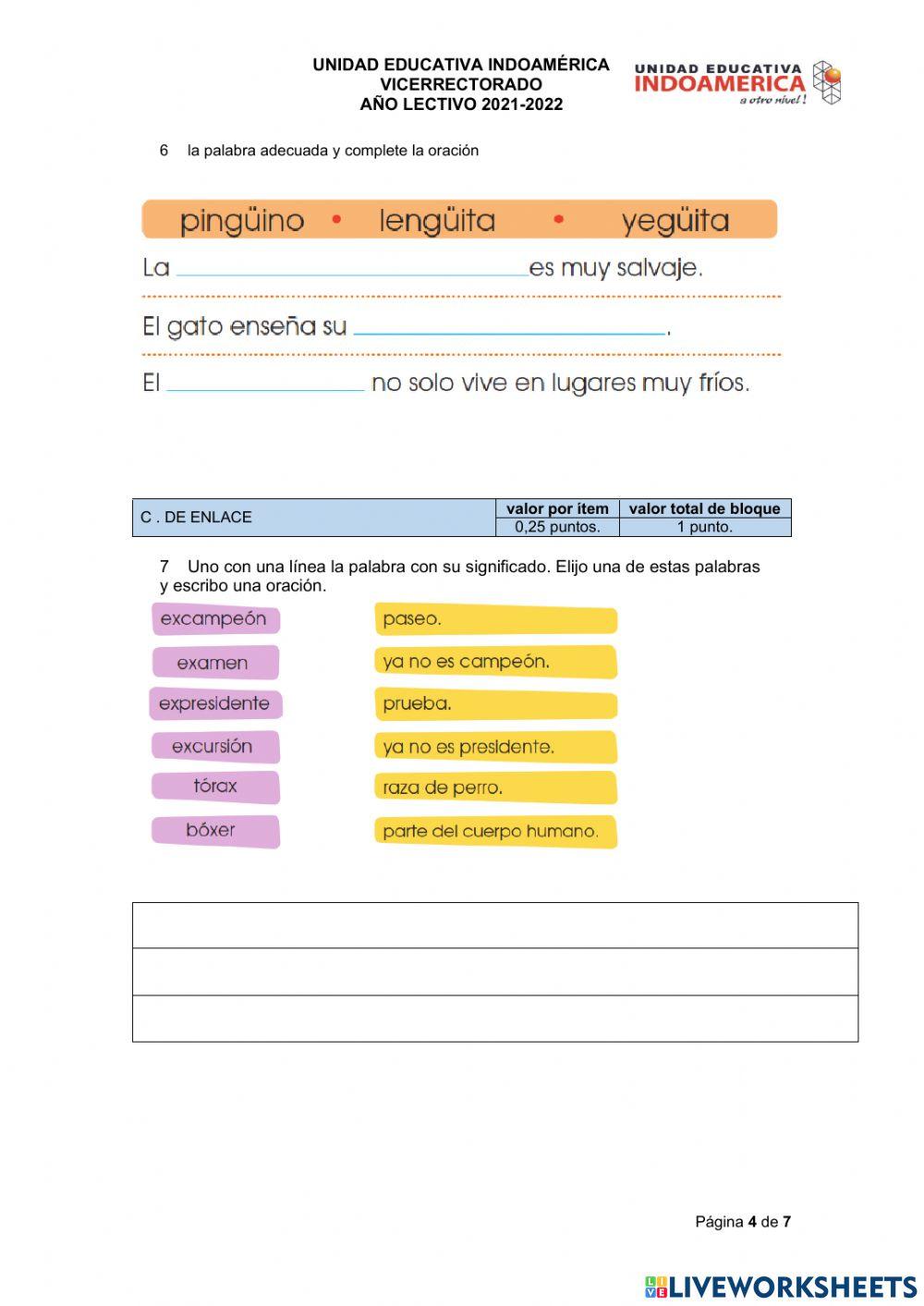 Evaluación Diagnostica leng.