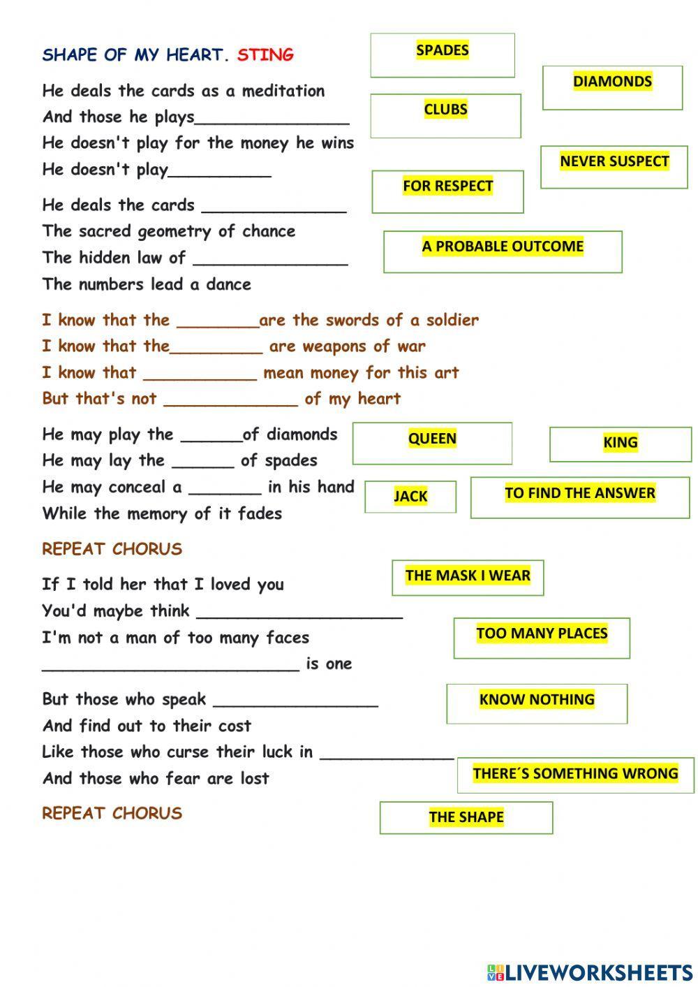 Song. Shape of my heart