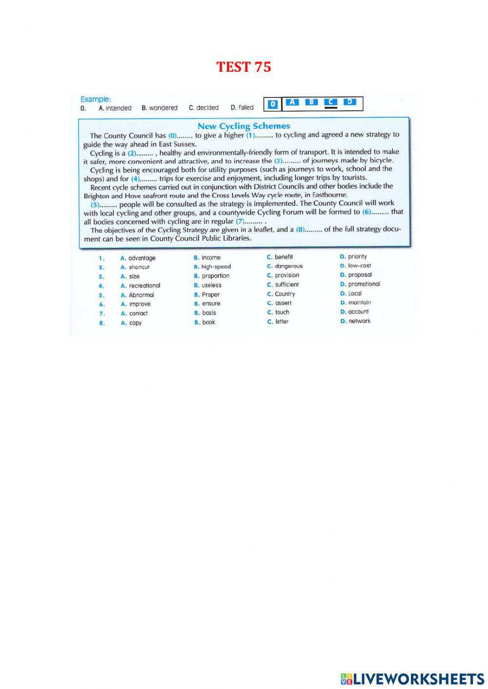 Use of English part 1 - Test 72-78