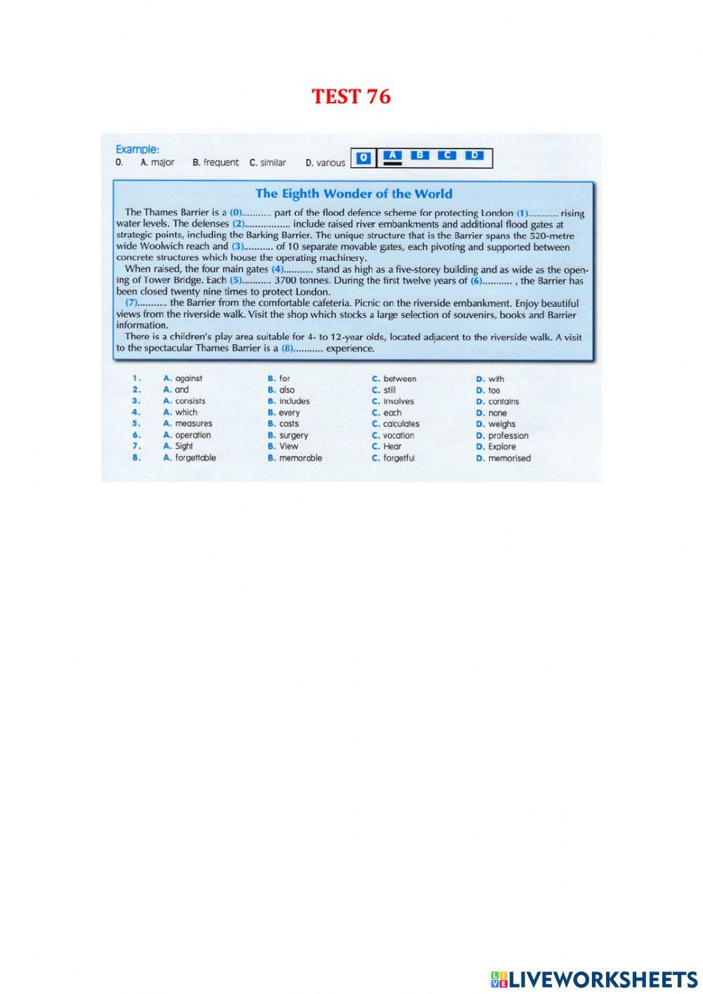 Use of English part 1 - Test 72-78