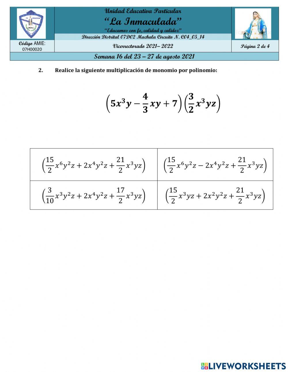 Multiplicación de polinomios
