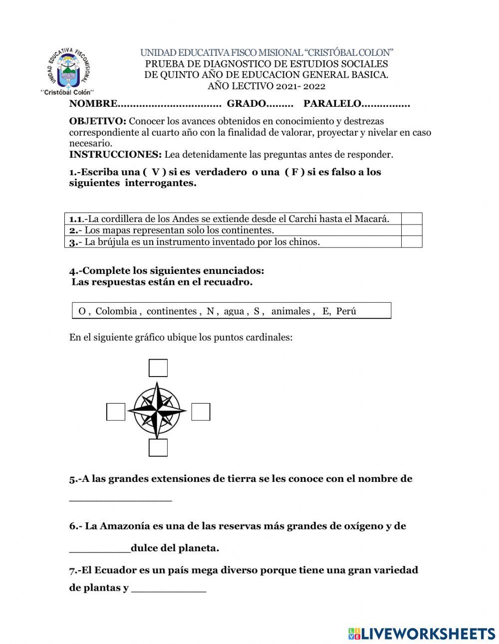 Prueba diagnóstica-sociales