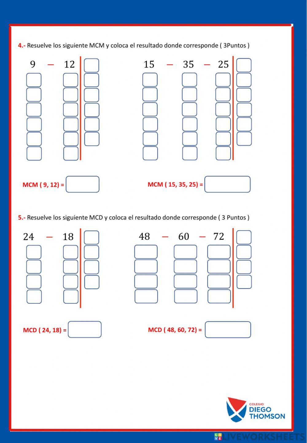 Examen agosto 6to Aritmética