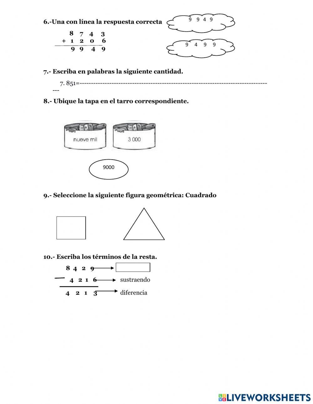Prueba diagnóstica-matemática