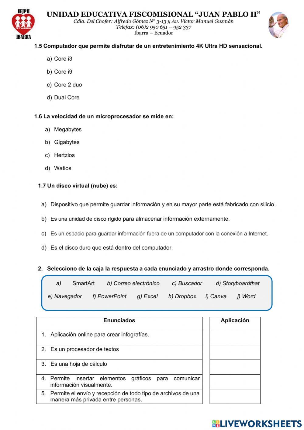 Diagnóstico Informática 3ro. BGU